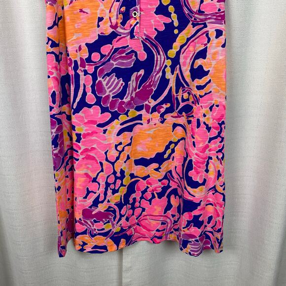 Lilly Pulitzer Blue&Pink Lobster Shrimp Essie Shift Mini Dress Sz.S - Picture 6 of 13